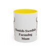 11oz Danish-Swedish Farmdog Dog Mom Mug, Yellow, front view