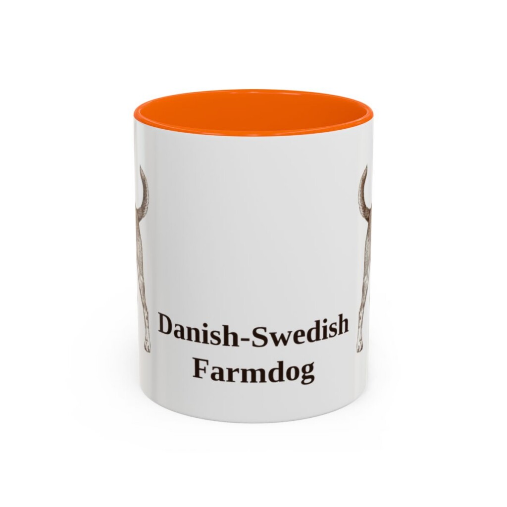 11oz Danish-Swedish Farmdog Mug, Orange, front view