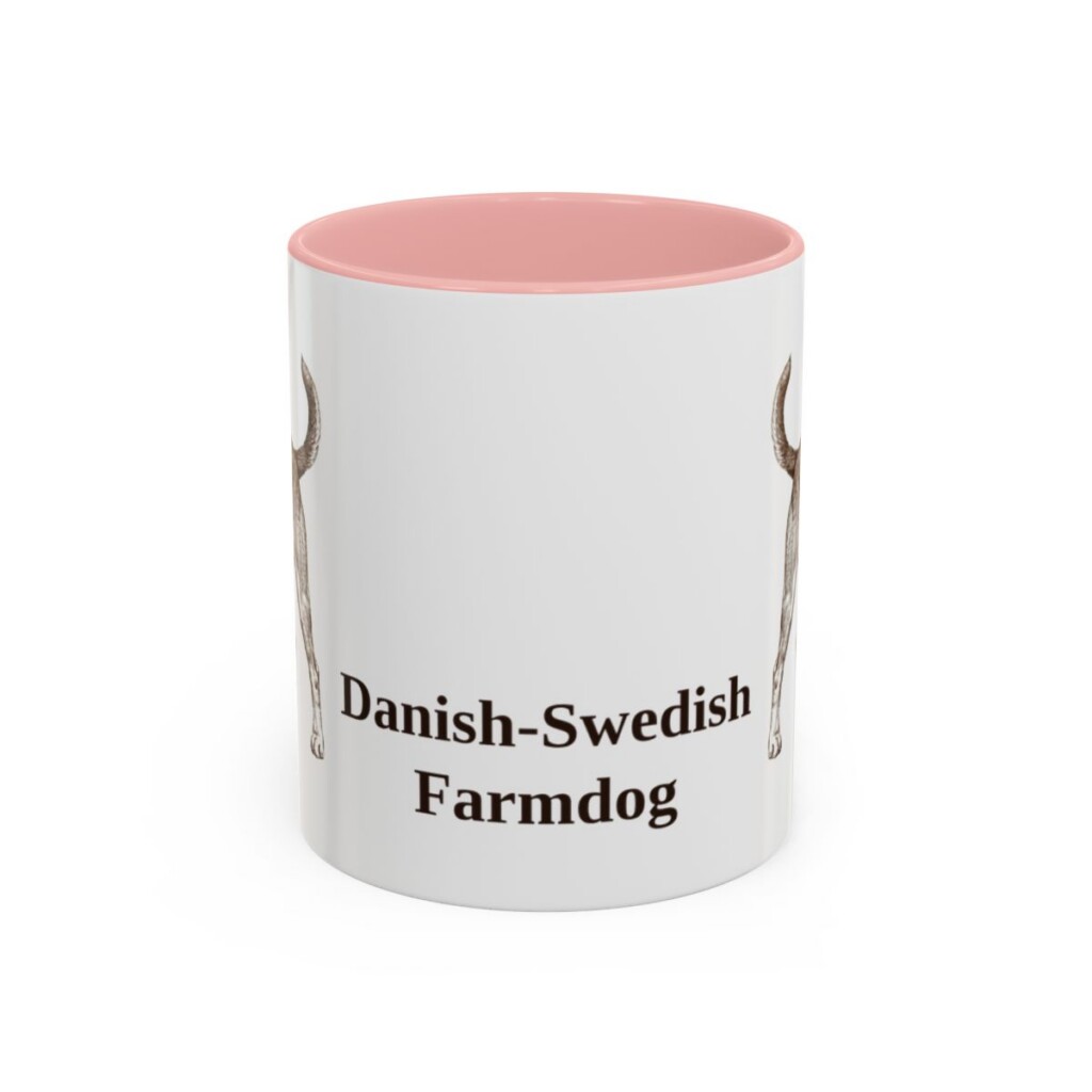 11oz Danish-Swedish Farmdog Mug, Pink, front view