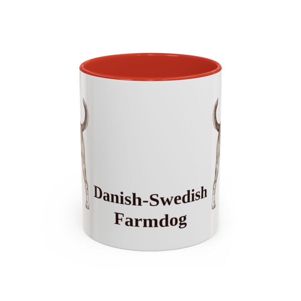 11oz Danish-Swedish Farmdog Mug, Red, front view