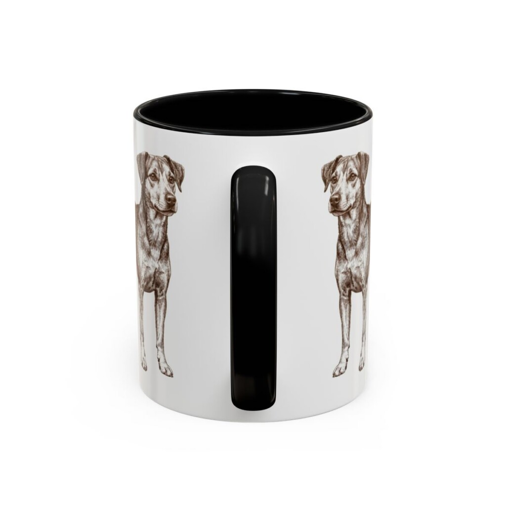 11oz Danish-Swedish Farmdog Mug, Black, back view