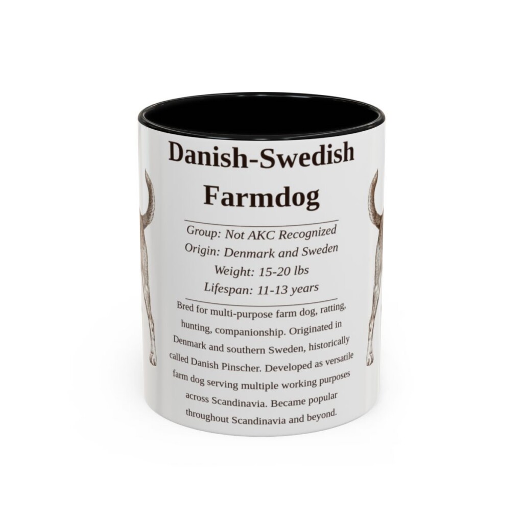 11oz Danish-Swedish Farmdog Mug, Black, front view