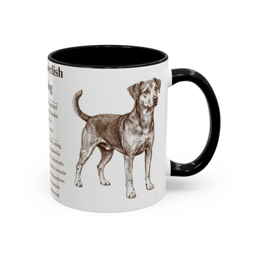 11oz Danish-Swedish Farmdog Mug, Black, right side view