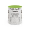 11oz Danish-Swedish Farmdog Mug, Light Green, front view