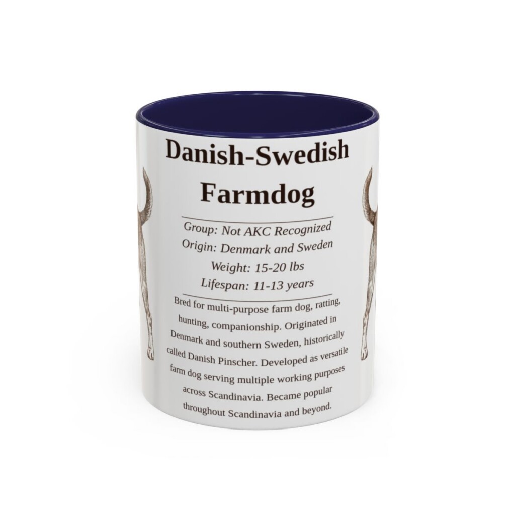 11oz Danish-Swedish Farmdog Mug, Navy, front view
