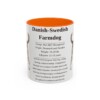 11oz Danish-Swedish Farmdog Mug, Orange, front view