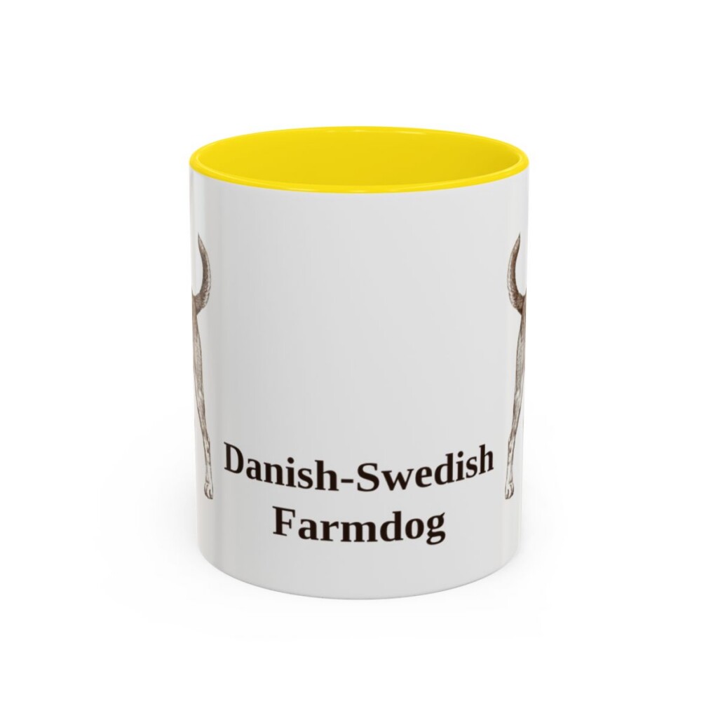 11oz Danish-Swedish Farmdog Mug, Yellow, front view