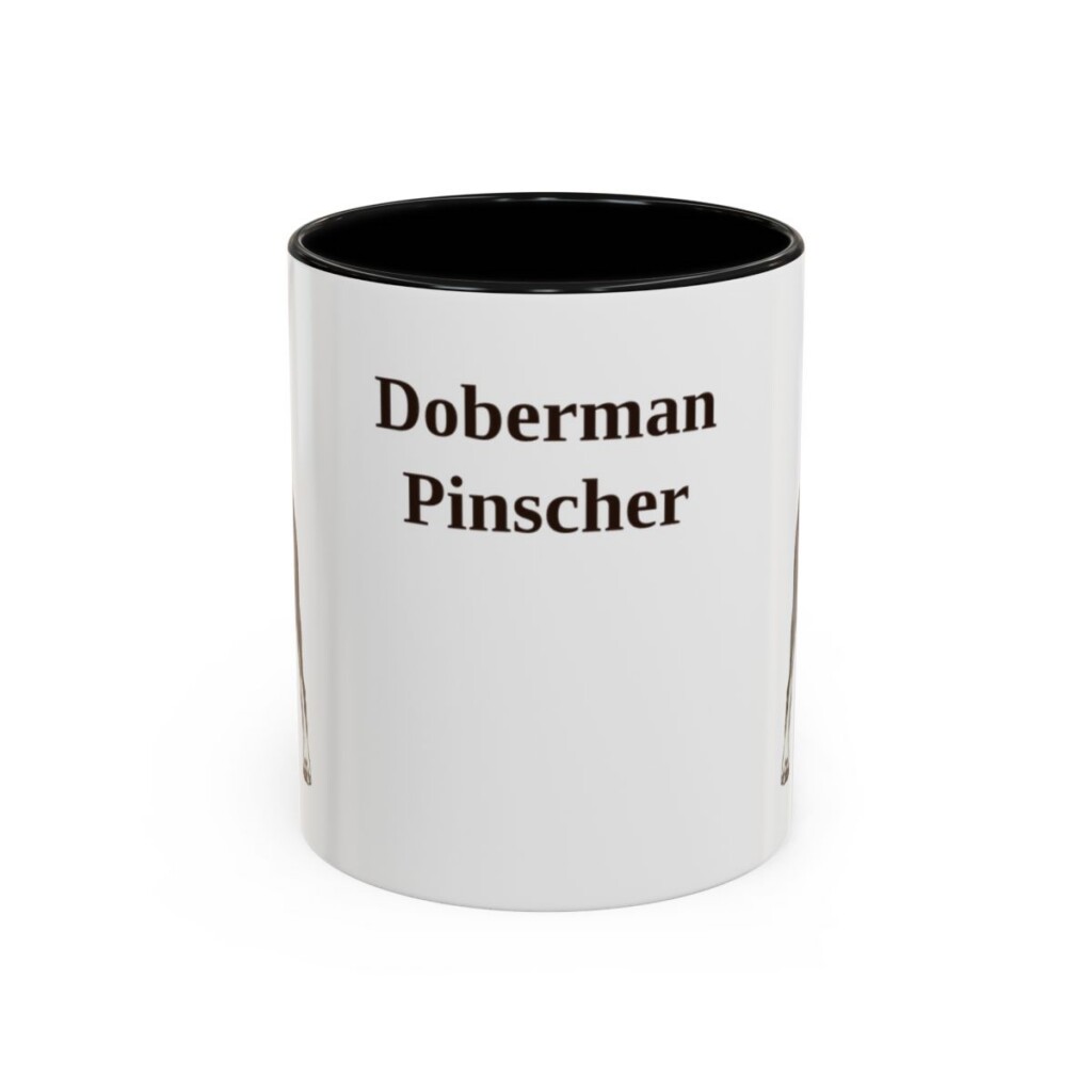 11oz Doberman Pinscher Mug, Black, front view