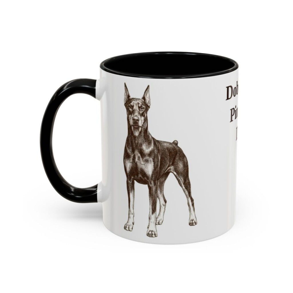 11oz Doberman Pinscher Dog Dad Mug, Black, left side view