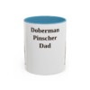 11oz Doberman Pinscher Dog Dad Mug, Light Blue, front view