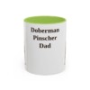 11oz Doberman Pinscher Dog Dad Mug, Light Green, front view