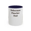 11oz Doberman Pinscher Dog Dad Mug, Navy, front view