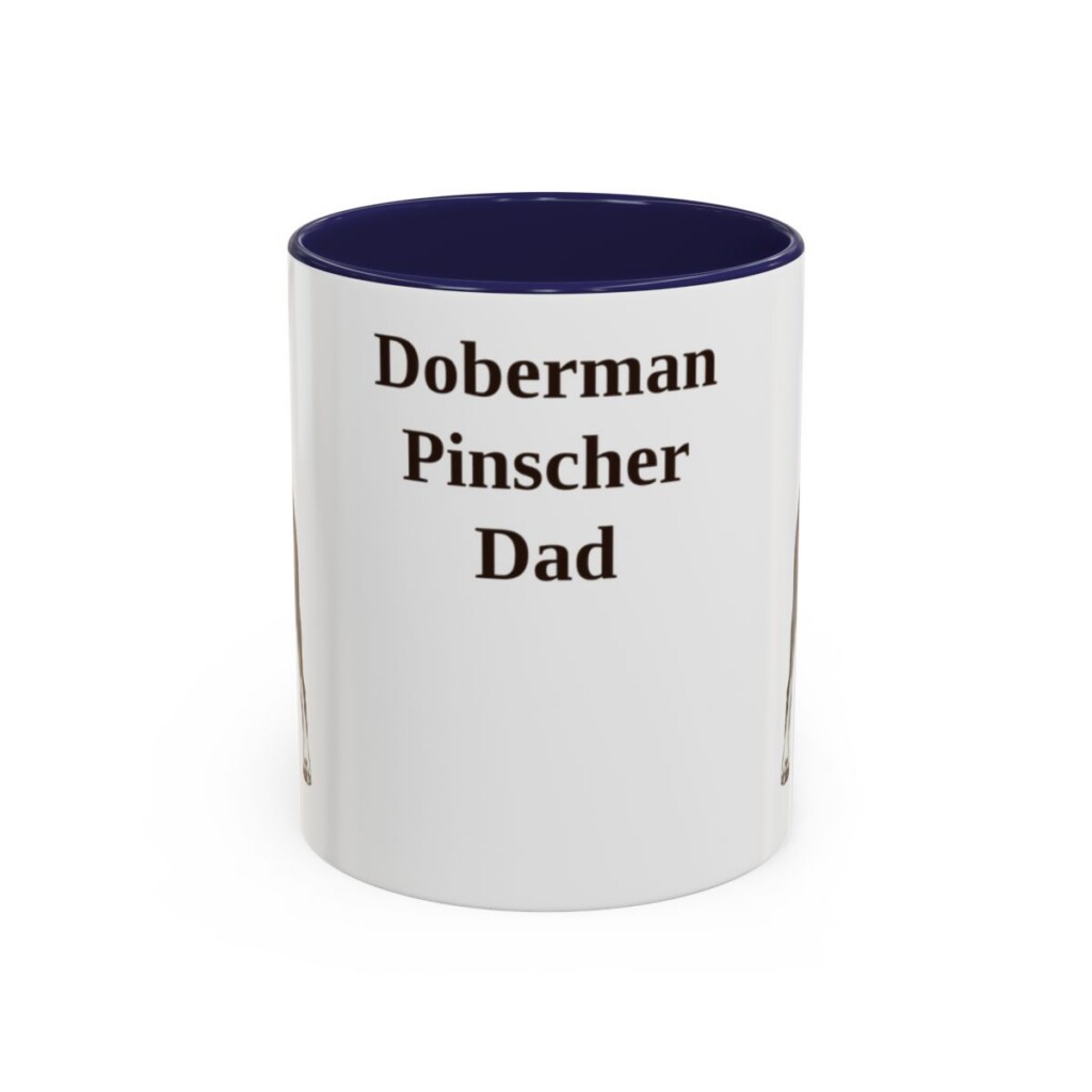 11oz Doberman Pinscher Dog Dad Mug, Navy, front view