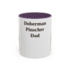 11oz Doberman Pinscher Dog Dad Mug, Purple, front view