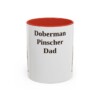 11oz Doberman Pinscher Dog Dad Mug, Red, front view