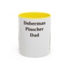 11oz Doberman Pinscher Dog Dad Mug, Yellow, front view