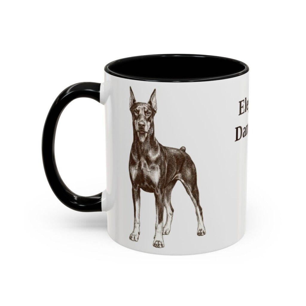 11oz-doberman-pinscher-mug-humor-black-left 11oz Funny Doberman Pinscher Mug, Black, left side view