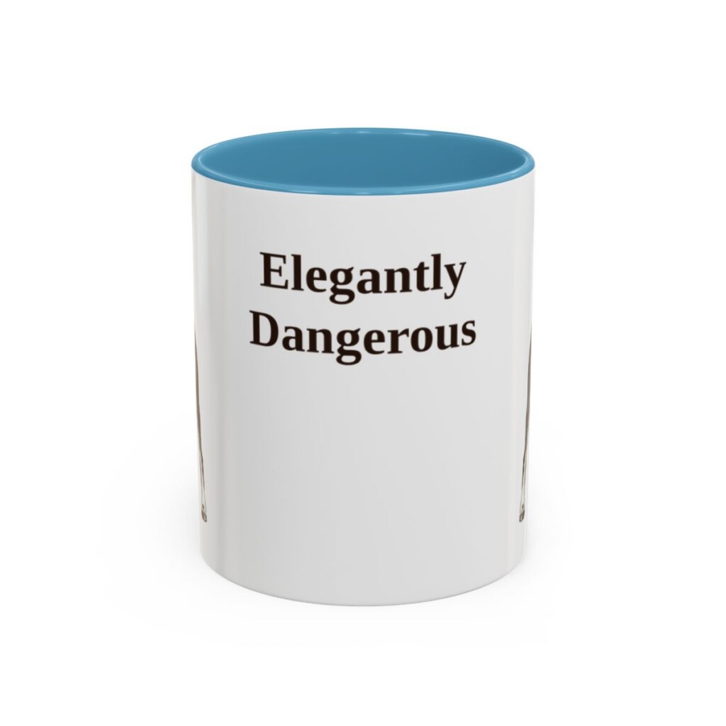11oz-doberman-pinscher-mug-humor-light-blue 11oz Funny Doberman Pinscher Mug, Light Blue, front view