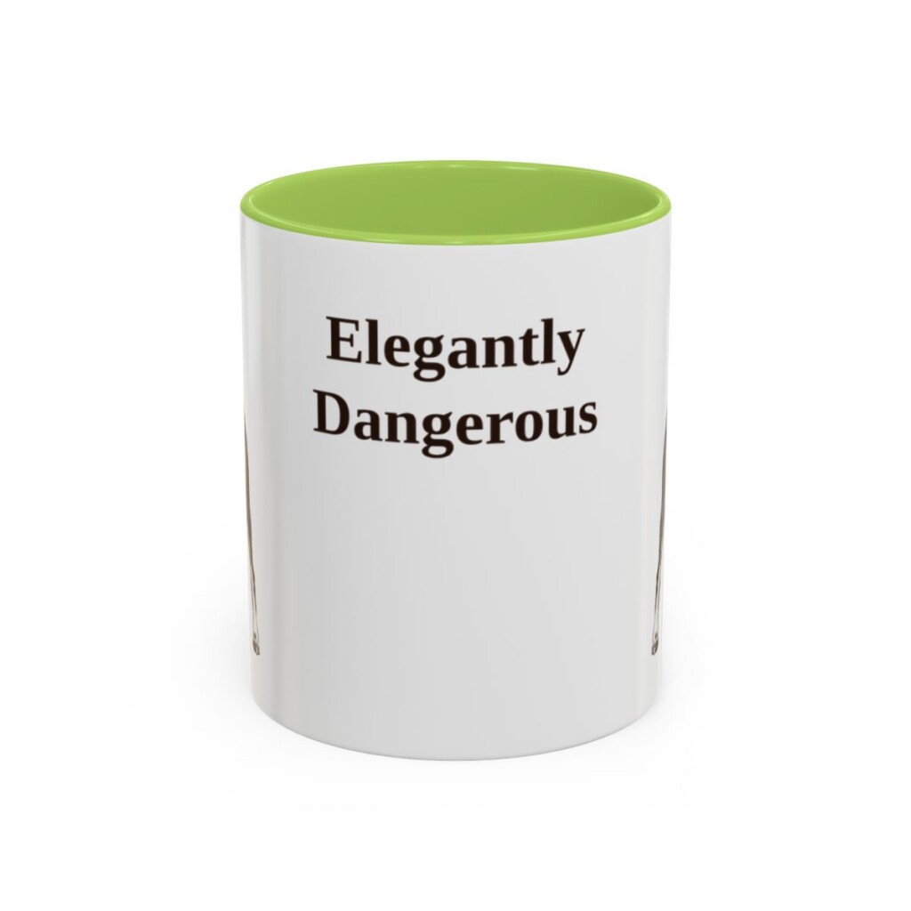 11oz-doberman-pinscher-mug-humor-light-green 11oz Funny Doberman Pinscher Mug, Light Green, front view