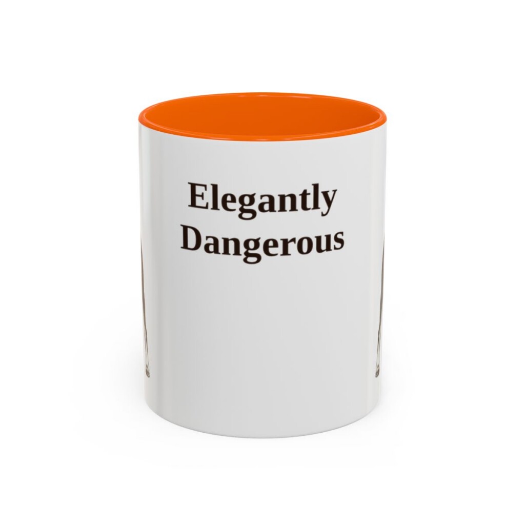 11oz-doberman-pinscher-mug-humor-orange 11oz Funny Doberman Pinscher Mug, Orange, front view