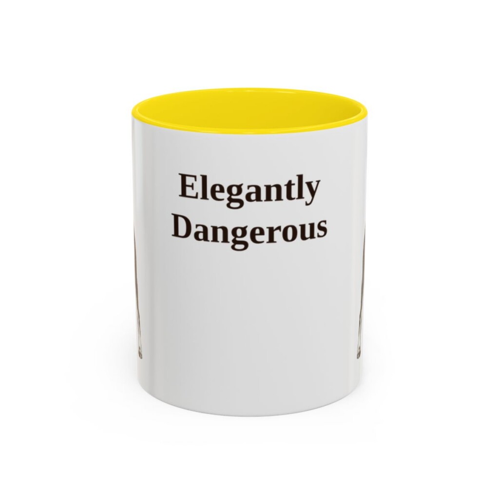 11oz-doberman-pinscher-mug-humor-yellow 11oz Funny Doberman Pinscher Mug, Yellow, front view