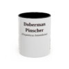 11oz Doberman Pinscher Latin Mug, Black, front view