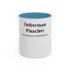 11oz Doberman Pinscher Latin Mug, Light Blue, front view