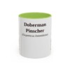 11oz Doberman Pinscher Latin Mug, Light Green, front view