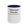 11oz Doberman Pinscher Latin Mug, Navy, front view