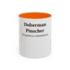 11oz Doberman Pinscher Latin Mug, Orange, front view