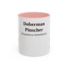 11oz Doberman Pinscher Latin Mug, Pink, front view
