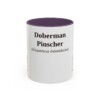 11oz Doberman Pinscher Latin Mug, Purple, front view