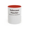 11oz Doberman Pinscher Latin Mug, Red, front view