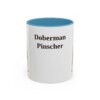 11oz Doberman Pinscher Mug, Light Blue, front view
