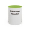 11oz Doberman Pinscher Mug, Light Green, front view