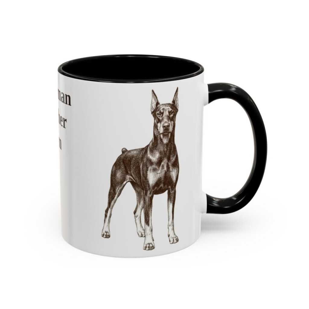 11oz Doberman Pinscher Dog Mom Mug, Black, right side view