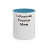 11oz Doberman Pinscher Dog Mom Mug, Light Blue, front view
