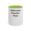 11oz Doberman Pinscher Dog Mom Mug, Light Green, front view