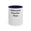 11oz Doberman Pinscher Dog Mom Mug, Navy, front view