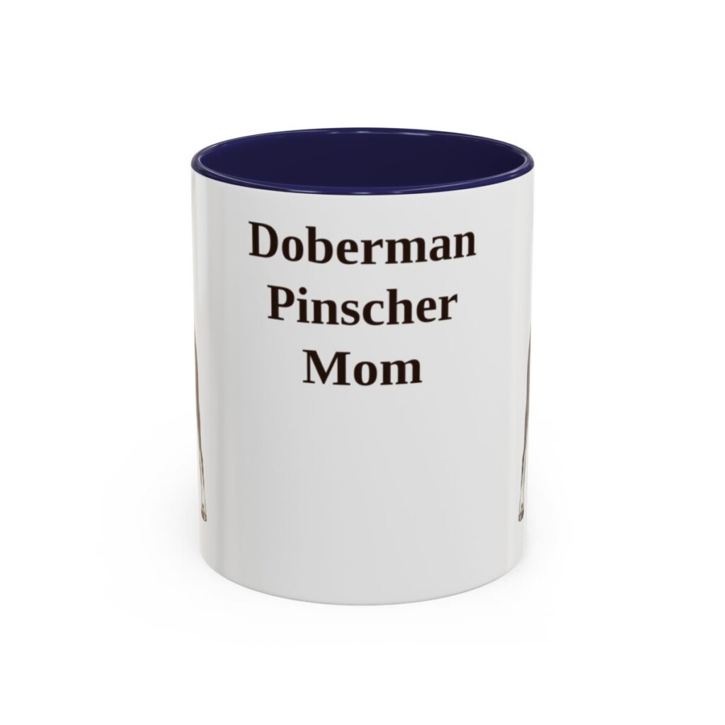11oz Doberman Pinscher Dog Mom Mug, Navy, front view