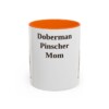 11oz Doberman Pinscher Dog Mom Mug, Orange, front view