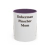 11oz Doberman Pinscher Dog Mom Mug, Purple, front view