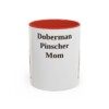 11oz Doberman Pinscher Dog Mom Mug, Red, front view