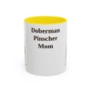 11oz Doberman Pinscher Dog Mom Mug, Yellow, front view