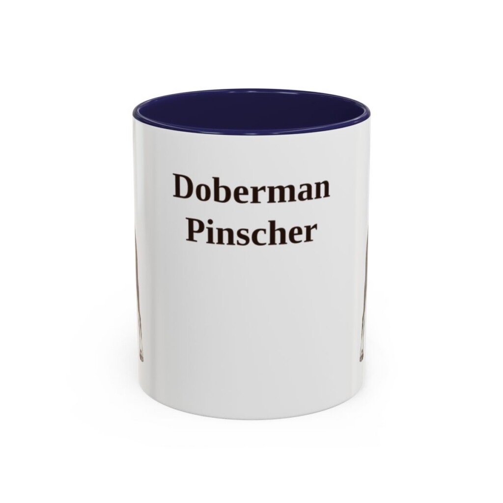 11oz Doberman Pinscher Mug, Navy, front view