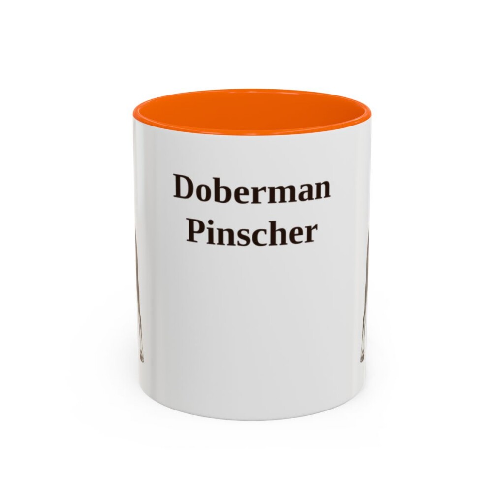 11oz Doberman Pinscher Mug, Orange, front view