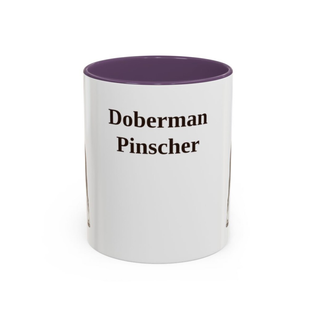 11oz Doberman Pinscher Mug, Purple, front view