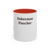 11oz Doberman Pinscher Mug, Red, front view