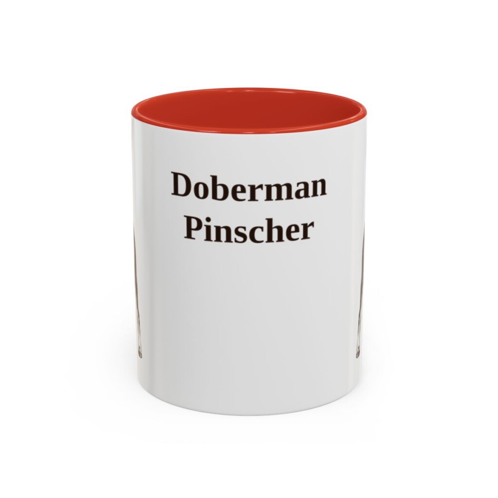 11oz Doberman Pinscher Mug, Red, front view