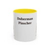 11oz Doberman Pinscher Mug, Yellow, front view